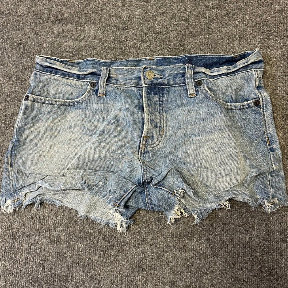 Gap Denim Shorts Womens Size 4 Light Wash Low Rise Cotton Cut Off Frayed Hem